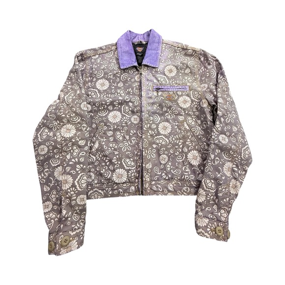 Dickies Jackets & Blazers - Dickies Eisenhower Jacket Womens Small Purple Floral Paisley Canvas Custom Dye